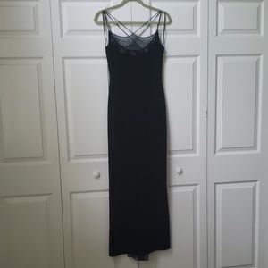 - Dave & Johnny Black Beaded Evening Gown